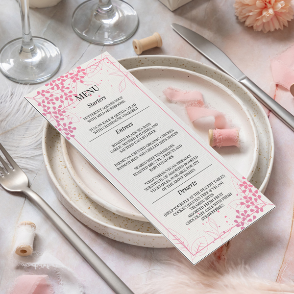 4" x 9" Dinner Menus
