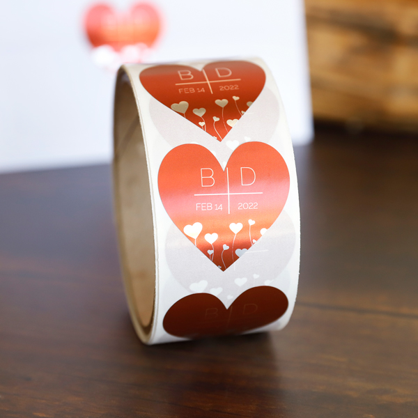 1.5" Heart Roll Labels